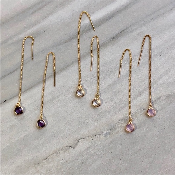 Jewelry - Dainty Gemstone 22k gold Earrings